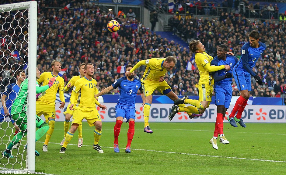 瑞典力克巴西，博格巴送出助攻